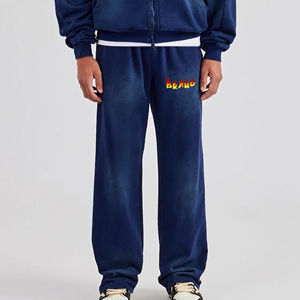 Pantalon de jogging ample pour homme en toile personnalisée, écologique, respirant, printemps, été, automne, hiver, devant plat, cordon de serrage - Product Image 3