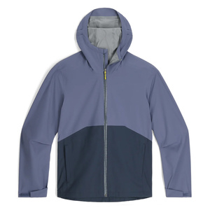 Veste coupe-vent imperméable pour homme OEM avec logo personnalisé, tissu Oxford respirant, polyester écologique, marque privée - Product Image 4