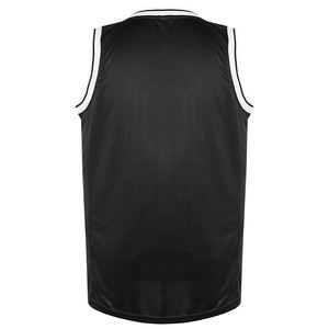 Maillot de basket-ball unisexe noir à col en V sans manches, en maille respirante, pour équipe adulte, coupe classique - Product Image 2