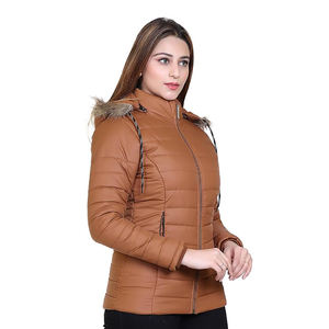 Las últimas chaquetas de invierno resistentes al agua para mujeres y niñas con mangas completas y cuello con capucha diseño acolchado texturizado - Product Image 2