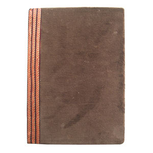 High Quality Customization Logo Hard Cover Cream Colour Paper With Brown Velvet With Matching Spine As Cover Hard Cover Notebook - Product Image 1