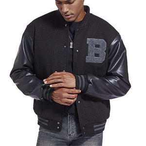 Veste universitaire de haute qualité 2026 pour hommes et femmes, broderie en chenille, manches en cuir, veste universitaire personnalisée avec lettres de baseball - Product Image 2