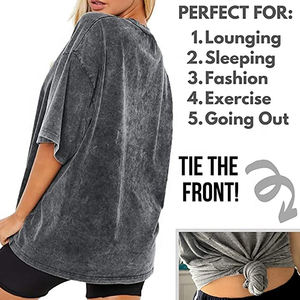 Meilleure vente femmes lavé à l'acide t-shirt personnalisé séchage rapide femmes lavé à l'acide t-shirt personnalisé respirant lavé à l'acide t-shirt - Product Image 3