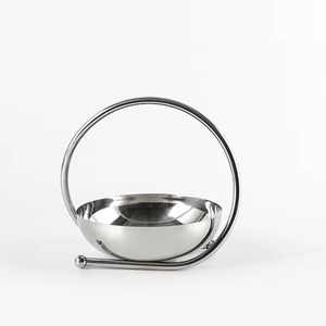 Bol en acier inoxydable fait main de qualité supérieure, finition métallique, ajoute de l'élégance et de la sophistication au service de collations et de friandises, passe au lave-vaisselle - Product Image 1