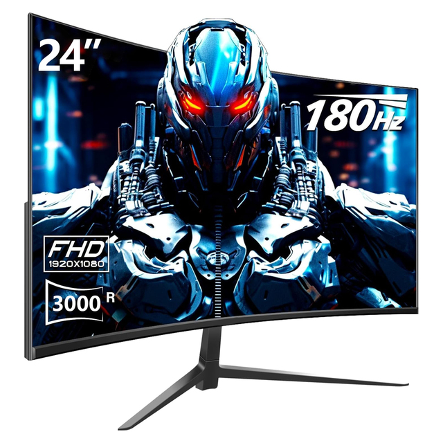 24-Inch Curved VA Panel LCD Computer Screen Display 100 Hz 120 Hz 180 Hz 1080P Resolution for Gaming New HDR Desktop Monitor DP