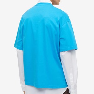 Quality Design 100% Cotton Men T-Shirt High Quality Printing Logo Custom Oversized Mock Neck Heavyweight Quick Dry Breathable - Product Image 3
