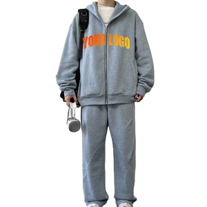 Vente en gros OEM Survêtements 100% coton personnalisés 500 décontractés de couleur simple pour hommes Survêtements bouffants pour hommes - Product Image 1