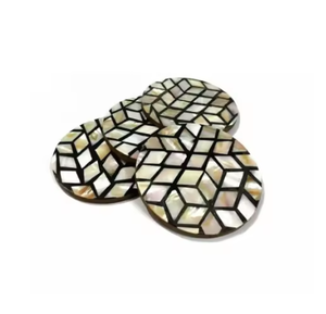 High Quality Luxury Coasters with Holder Food Safe Bone Inlay Mats & <b>Pads</b> for Serving Drinks Home Decoration Artistic Crafts - Product Image 3