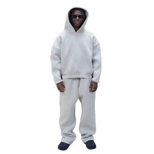 Haute qualité 600 Gsm 100% coton polaire Baggy surdimensionné hommes survêtement ensemble hiver haute qualité hommes 2025 2 pièces survêtement survêtement - Product Image 1