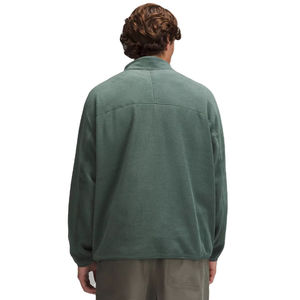 Service OEM, qualité 100% coton molletonné teint uni, sweat-shirt à demi-zip pour homme, options d'impression sérigraphique et de broderie personnalisées - Product Image 3