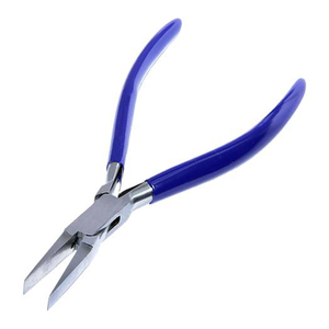 Pince à bec plat en acier inoxydable pour bijoux, outils à main pour bijoux, pince à bec plat pour plier le fil de bijoux, pince à boucler les bijoux avec poignée en PVC bleu - Product Image 3