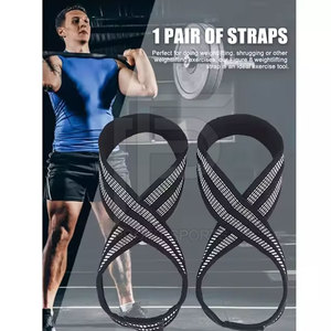 Logo personnalisé de haute qualité sangles de poignet en néoprène Figure 8 Design pour entraînement de gymnastique dynamophilie haltérophilie Fitness sécurité - Product Image 6