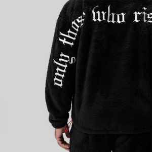 Sudadera con capucha y cremallera de Sherpa de algodón 100% para hombre y mujer, ropa de invierno informal, aventuras al aire libre, impresión Digital bordada - Product Image 3