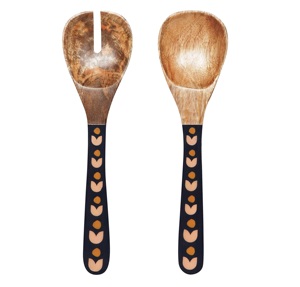 Juego de cucharas de madera hechas a mano de 7 Servidores de ensalada de madera Juego de 2 SERVIDORES DE ENSALADA DE MADERA JUEGO DE 2 HECHO A MANO ÚNICO KETCHENWAR - Product Image 5