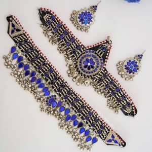 Latest Fashion Customized Multi-Color Afghan Jewelry Sets High Quality Handmade Earrings <b>Headpiece</b> <b>Tikka</b> Fashion Jewelry Women - Product Image 3