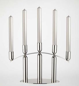 Bougeoir en métal argenté à 3 bras, anneau de maintien, centre de table de mariage de luxe, décoration de la maison, hôtel, festival, décoration minimaliste - Product Image 2