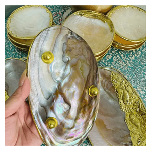 Mother Of Pearl <b>Tray</b> Dish Polished pearl shell <b>tray</b> dish for ring dish jewelry <b>tray</b> and <b>bedside</b> storage Vietnam made - Product Image 1