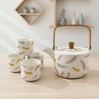 3460255Set-0.6 Théière en céramique de qualité supérieure Conception de rétention de la chaleur 600 ml Pour les restaurants et les cafés