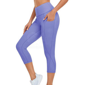 Women Workout Yoga Seamless Capri <b>Leggings</b> Lightweight Women <b>Leggings</b> Best Price Spandex / <b>Nylon</b> Capri <b>Leggings</b> - Product Image 1