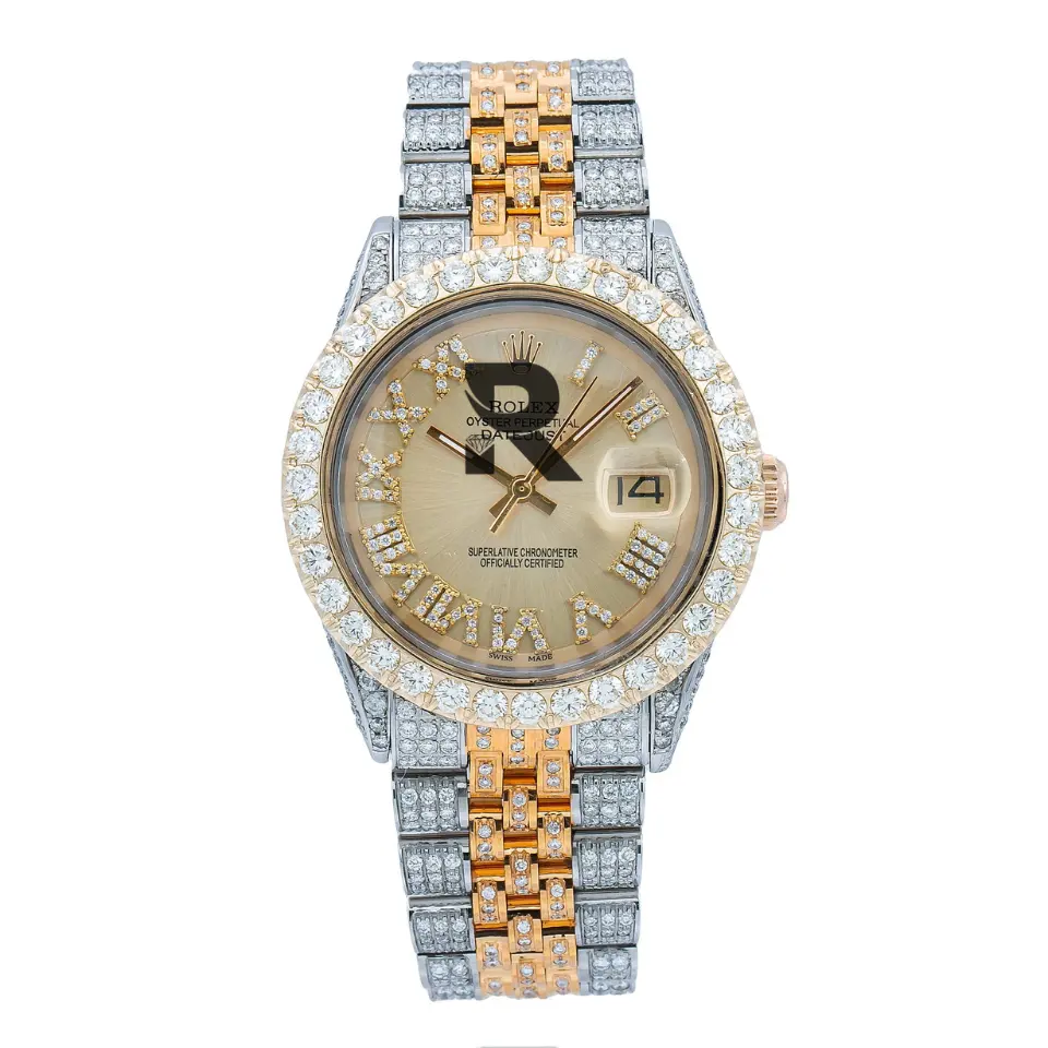 full iced out customize diamond luxury men's watch handmade fine jewelry manufacturer lab grown diamond watch