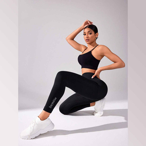 Legging de sport sans couture avec contrôle du ventre à pois, legging de yoga taille haute pour femmes, pantalon de fitness non transparent, idéal pour l'OEM - Product Image 2