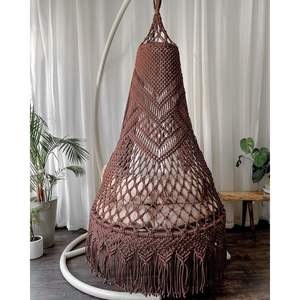 Hermosa Silla Colgante de Macramé Estilo Bohemio para Exteriores, para Balcón, Patio, Parque, Sala de Estar, Hamaca Colgante de Macramé - Product Image 2