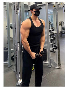 Custom <b>Mens</b> logo <b>Ribbed</b> Gym tank Top Heavyweight Cotton Muscle Sleeveless Running Stringer Fitness Sports Workout <b>Vest</b> - Product Image 3