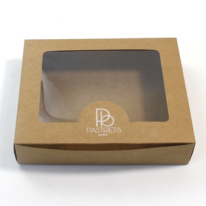Giấy Màu Nâu Đóng gói hộp có thể gập lại bánh tráng miệng hộp takeout dùng một lần bánh hộp giấy với cửa sổ - Product Image 5