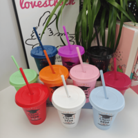 Gobelet en plastique de 16 oz avec couvercle et paille, réutilisable, sans BPA, pour café glacé, idéal pour les fêtes de remise de diplôme, vente en gros