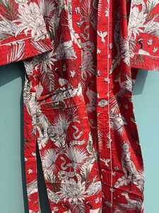 Bata Kimono de Algodón con Estampado Floral Rojo, Estilo Boho - Product Image 3