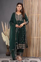 Ensemble Salwar Moderne d'Hiver pour Femme, Semi-Couture, Brodé, en Soie et Tulle, de Créateur Exclusif, Extensible, de Haute Qualité, pour Soirée