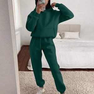 Ensemble de survêtement grande taille avec logo personnalisé pour femmes, tenue surdimensionnée et respirante 100% coton, pull à capuche imprimé, survêtements pour femmes - Product Image 4