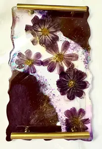 ถาดเสิร์ฟอาหารพร้อมที่จับโลหะถาดเสิร์ฟอาหารทำจากเรซิน - Product Image 2