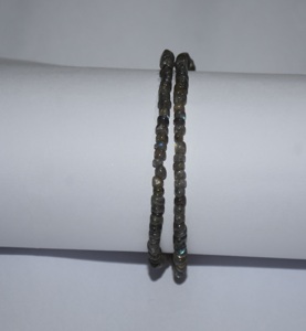 Labradorite naturelle semi-précieuse Bracelet fait main. Bracelet avec chaîne ajustable pour homme femme et fille en argent sterling 925 - Product Image 2