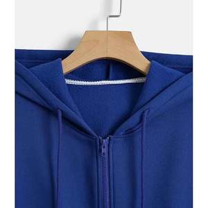 Unisexe Logo personnalisé respirant coupe-vent écologique pleine fermeture éclair polaire brodé à capuche hiver Hip Hop style en gros solide - Product Image 6