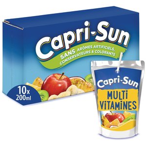 Boisson aux fruits multivitaminée CAPRI-SUN, paquet de 10, 20 cl, boisson au jus de fruits mélangés, boisson rafraîchissante pour enfants et famille, approvisionnement en vrac - Product Image 1