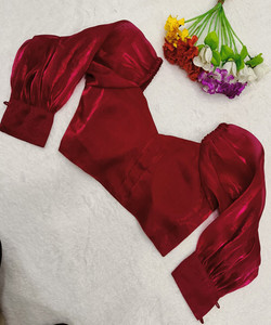 Séquence de broderie georgette de créateur lourd travail prêt à porter blouse aprty wear prix de gros vêtements ethniques - Product Image 3