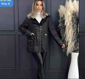 Blazer matelassé à manches mi-longues pour femmes solide ouvert devant haute à capuche longue impression décoration teint uni travail de bureau - Product Image 3