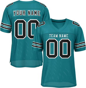 Custom Light <b>Blue</b> American Football Uniform Personalized Team Name Number Mesh Sublimated Breathable Anti-Bacterial Quick Dry - Product Image 4