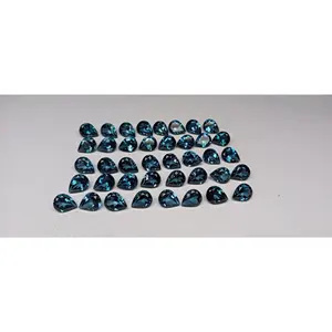 Neuankömmling Hochwertiger Großhandel beliebtestes Verkaufs produkt 7 X9mm Birnen form Natürliche London Blue Topaz Cut Edelsteine