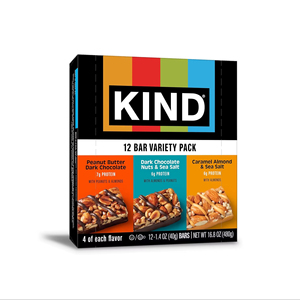 Paquete Variado de Barras de Nueces KIND (Chocolate Negro, Mantequilla de Maní, Almendra Caramelizada) - Product Image 1