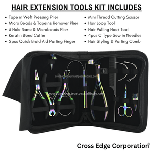 Le kit d'outils d'extension de cheveux fabriqué en usine comprend une pince pour enlever les micro perles et les tapeins. - Product Image 2