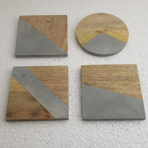 Most Selling Top Quality Customize Square Round <b>Epoxy</b> Resin Wood Coaster With Holder Set Available in Custom Design From India - Product Image 2