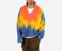 Suéter Cárdigan de Invierno para Hombre, Grueso, con Capucha, de Mohair a Rayas, con Cierre y Logotipo Personalizado, Casual, de Secado Rápido y Transpirable