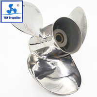 Baling-baling Kapal Luar Papan (Outboard) Baja Anti Karat YHX 115-225 HP Baru, Diameter 14,5 inci, 3 Bilah, Pengganti untuk Mesin