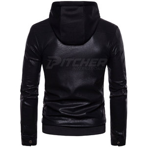 Chaqueta de Cuero Vacuno con Capucha para Hombre, de Invierno, de Alta Calidad, Impermeable, Cortavientos, Cómoda para Uso Diario - Product Image 6