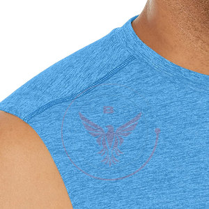 T-shirts sans manches pour hommes, nouvelle conception, usage extérieur, polyester/coton, respirant, séchage rapide, écologique, vente en gros - Product Image 6