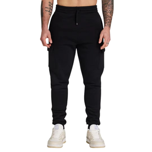 Pantalon cargo jogger pour homme en coton et polyester, coupe slim, taille à cordon, pantalon de sport, logo personnalisé, pantalon d'entraînement fitness - Product Image 1