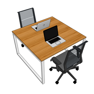 RecBamboo BFRB011-2-Piece Cluster <b>Desk</b> 120x120cm Melamine Wood Style Contemporary Assembled Steel Legs for Office Furniture - Product Image 3