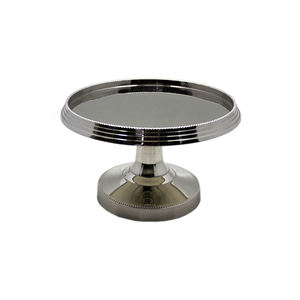 Soporte moderno redondo para Pastel de Bodas, bandeja de madera natural y vidrio marrón para servir y fines decorativos - Product Image 2